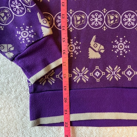 Fortnite Ugly Christmas Holiday Sweater, Youth Sz 8. Purple Gray - Picture 6 of 8